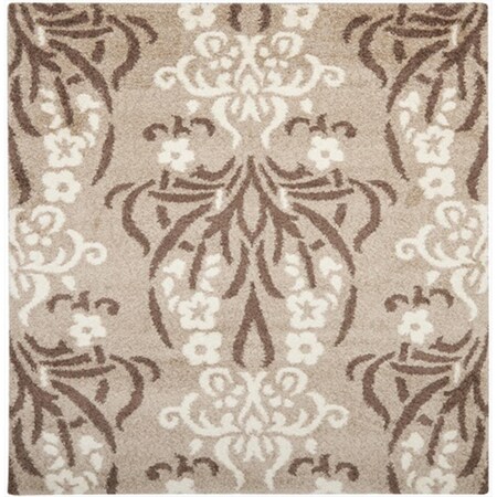 Safavieh 6 ft. 7 in. x 6 ft. 7 in. Square Beige and Cream Florida Shag Rug SG457-1311-7SQ
